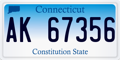 CT license plate AK67356