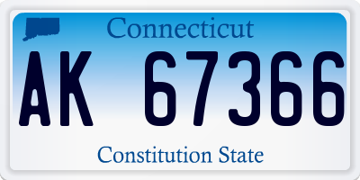 CT license plate AK67366