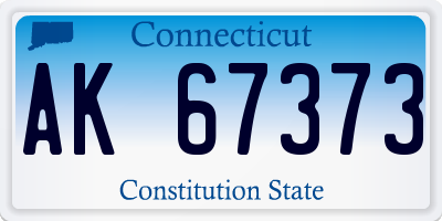 CT license plate AK67373