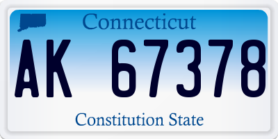 CT license plate AK67378