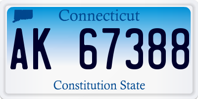 CT license plate AK67388