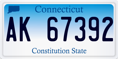 CT license plate AK67392