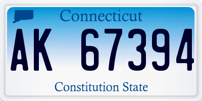 CT license plate AK67394