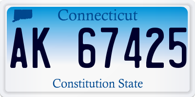 CT license plate AK67425