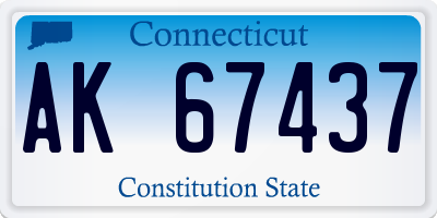 CT license plate AK67437