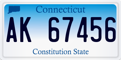 CT license plate AK67456