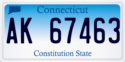 CT license plate AK67463