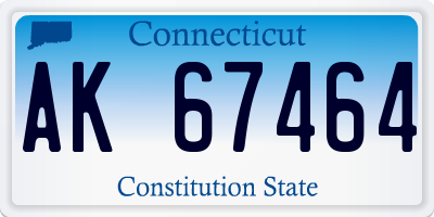 CT license plate AK67464