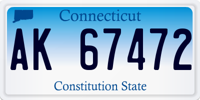 CT license plate AK67472