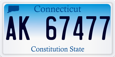 CT license plate AK67477