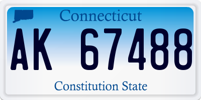 CT license plate AK67488
