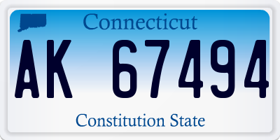 CT license plate AK67494