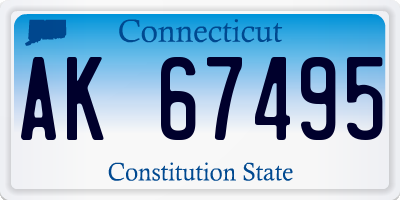 CT license plate AK67495