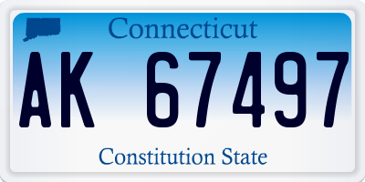 CT license plate AK67497