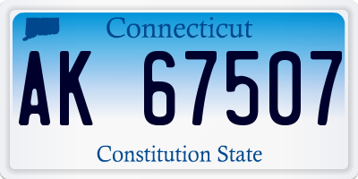 CT license plate AK67507