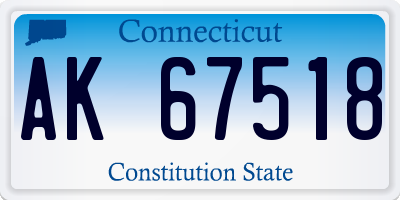 CT license plate AK67518