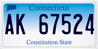 CT license plate AK67524