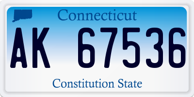 CT license plate AK67536