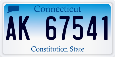 CT license plate AK67541