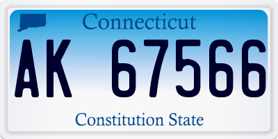 CT license plate AK67566