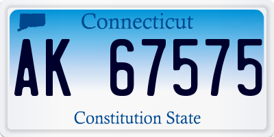 CT license plate AK67575