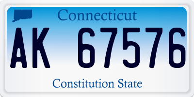 CT license plate AK67576