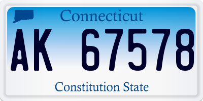 CT license plate AK67578