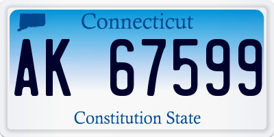 CT license plate AK67599