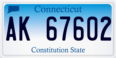 CT license plate AK67602