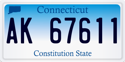 CT license plate AK67611