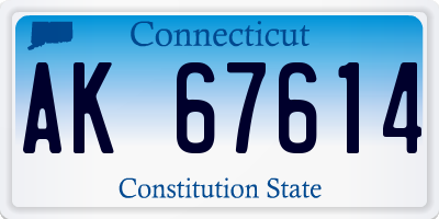 CT license plate AK67614