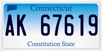 CT license plate AK67619