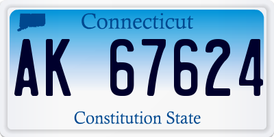 CT license plate AK67624