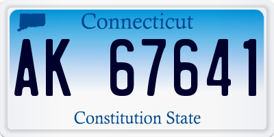 CT license plate AK67641