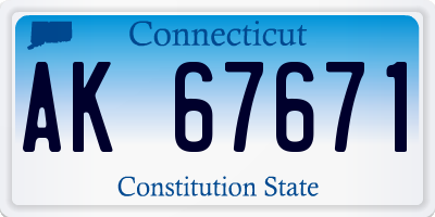 CT license plate AK67671