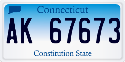 CT license plate AK67673