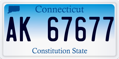 CT license plate AK67677