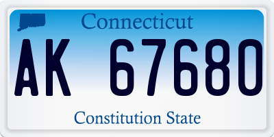 CT license plate AK67680