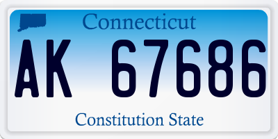 CT license plate AK67686