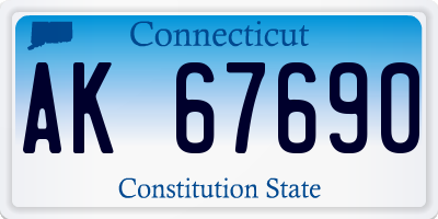 CT license plate AK67690