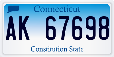 CT license plate AK67698
