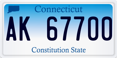 CT license plate AK67700