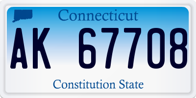 CT license plate AK67708