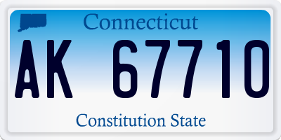 CT license plate AK67710