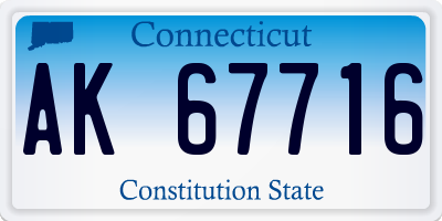 CT license plate AK67716