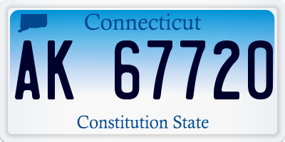 CT license plate AK67720