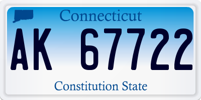 CT license plate AK67722