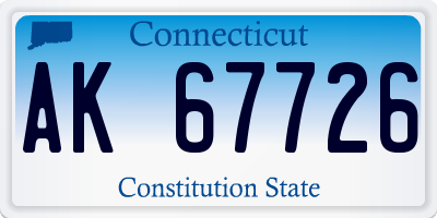 CT license plate AK67726