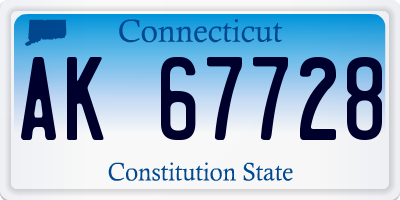 CT license plate AK67728
