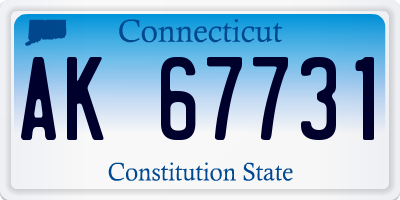 CT license plate AK67731